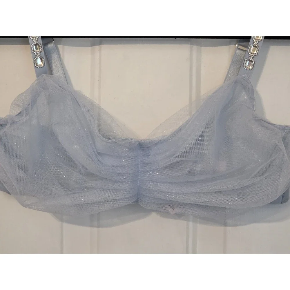 Victoria's Secret Dream Angels Twinkle bra glitter tulle & Crystal Straps - XL